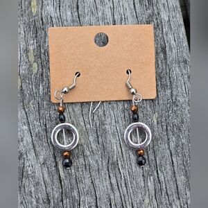 Hemtatite And Black Spinel Earrings